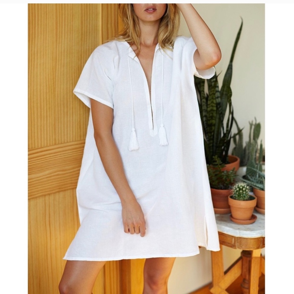 Emerson Fry Organic Linen Caftan (White)